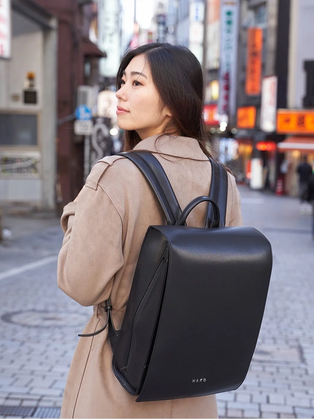 Hako One Randoseru Backpack – Classic Black Vegan Leather (NEW) - Picture 1 of 10